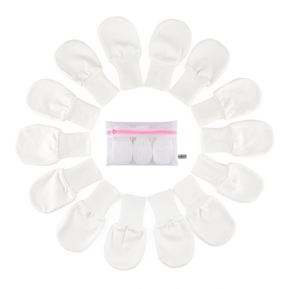 Baby Mittens (White, 7-Pairs)
