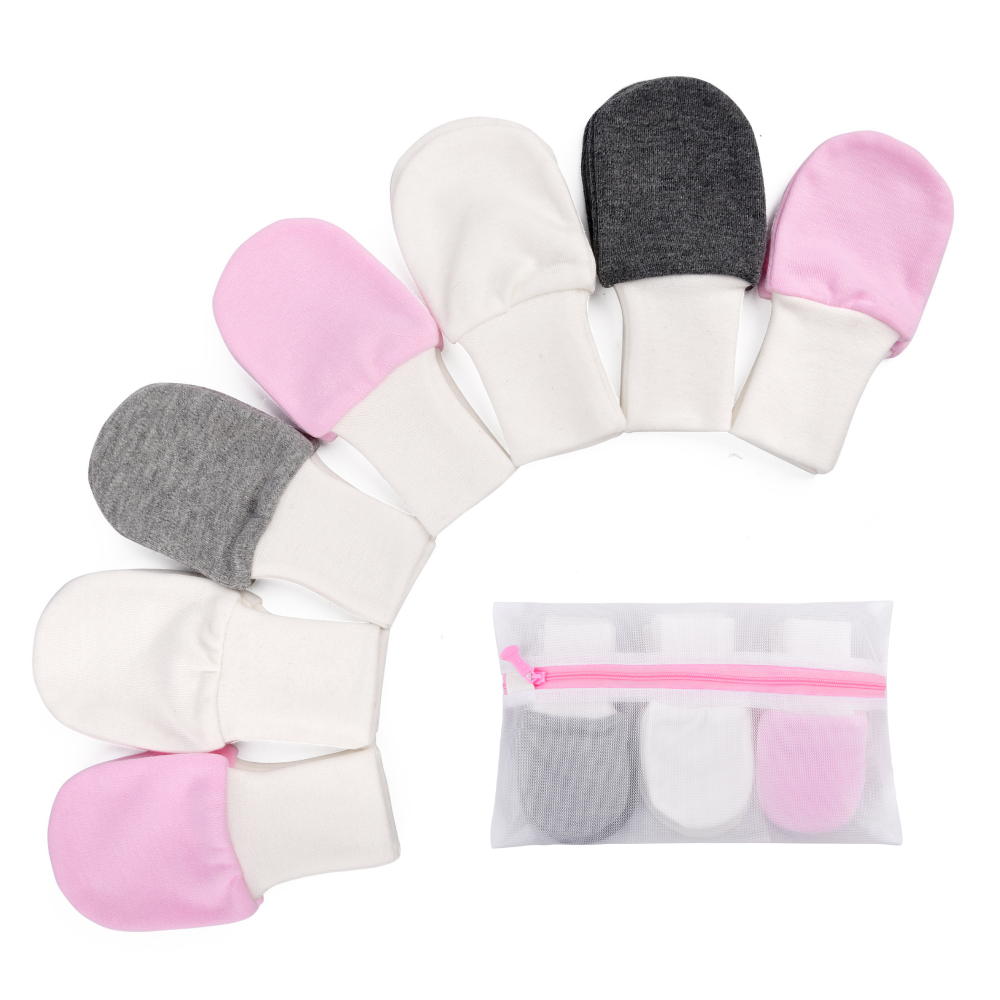 Baby Mittens (Pink, 7-Pairs)
